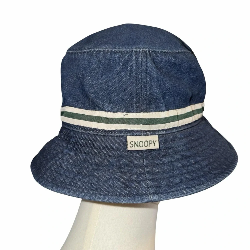 Vintage 90s/y2k Snoopy‎ Peanuts Blue Denim bucket hat
